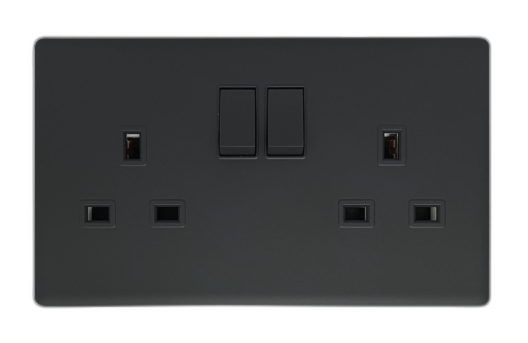 ADMORE Elegant Series Switched Sockets – Soft Touch Black