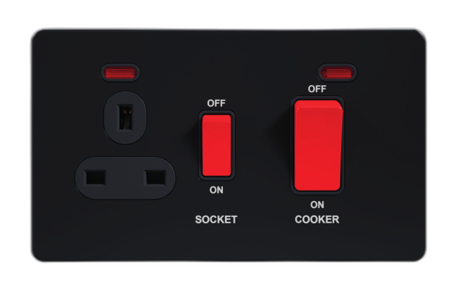 ADMORE Metal Series S DP Switches, Cooker Units & Connection Units – Black Nickel
