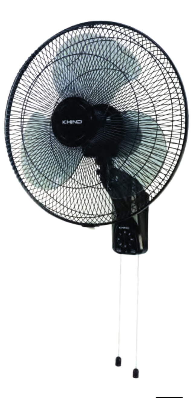 KHIND 16" Wall Fan – Black (Boxed Set)