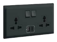 Legrand Belanko S 2-Gang Multistandard Switched Socket USB A + C 15W