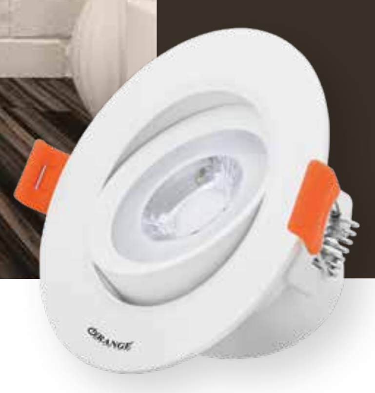 Orange Adjustable Ceiling Light 7W – Circular