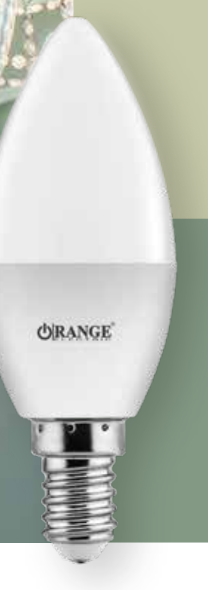 Orange LED Candle Lamp 6W – Frosted, E14