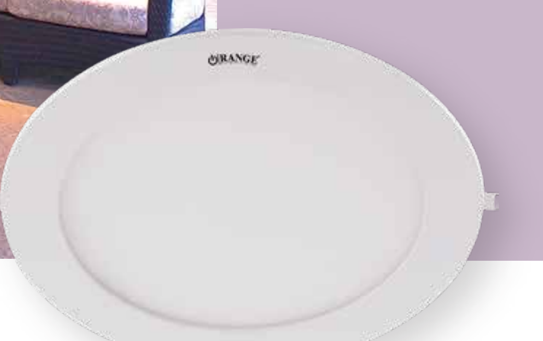Orange Recessed Circular LED Panel 12-24W