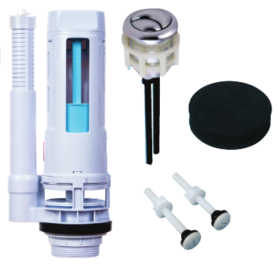 Star USA Double Push Toilet Cistern Fitting with 1/2 Plastic Side Fill Valve, without Bracket (SDS12TP)
