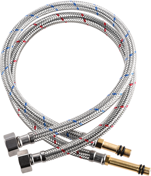 Star USA Flexible Hose with Brass Nipple and SS304 Nut – One Pair, 60 cm (SBNDP)