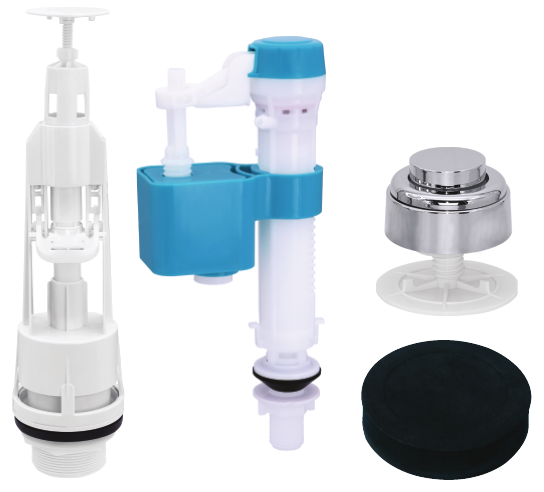 Star USA Single Flush with 1/2 Plastic Bottom Fill Valve and Bracket (SSFBV12P)
