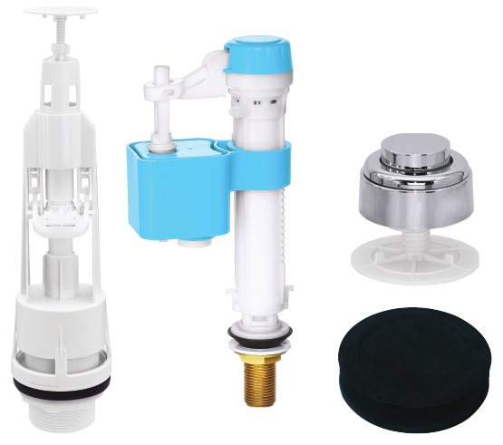 Star USA Single Flush with 3/8 Brass Bottom Fill Valve and Bracket (SSFBV38P)
